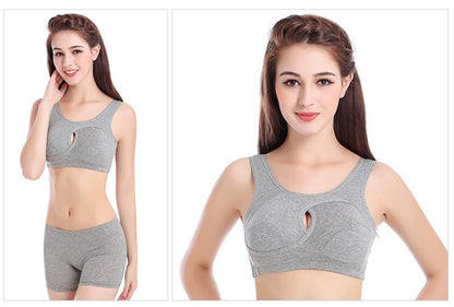 Cotton Anti-expansion Gathering Adjustment Sports Bra