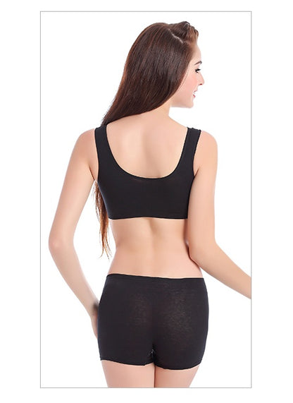 Cotton Anti-expansion Gathering Adjustment Sports Bra