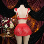 Erotic Maid Sexy Lingerie Set Fantasy Sexy Bow Bra Set G-String Erotic Underwear