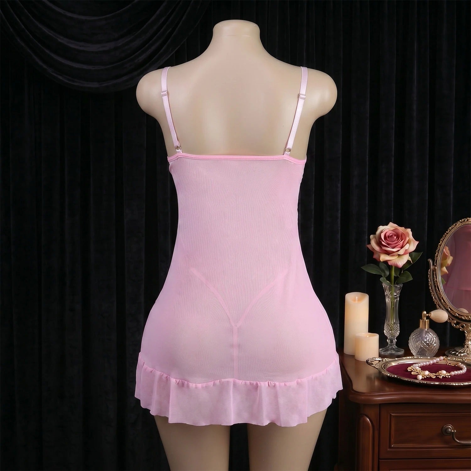 3 Pieces Women Sleepwear With Robe Sexy Lace Lingerie