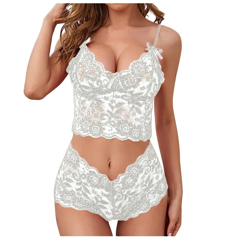 Women Lace Bras Sets Female Non-padded Bra Panty Set