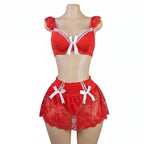 Erotic Maid Sexy Lingerie Set Fantasy Sexy Bow Bra Set G-String Erotic Underwear